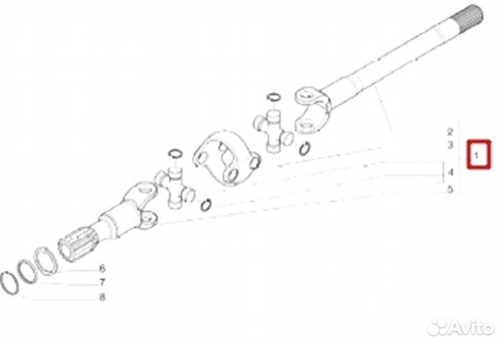 Полуось в сборе левая Carraro