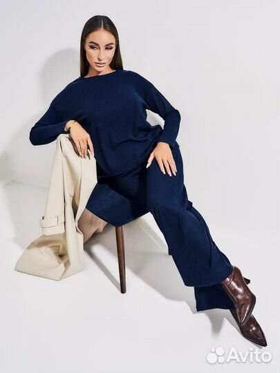 Костюм двойка, женский, 44-46, новый, синий