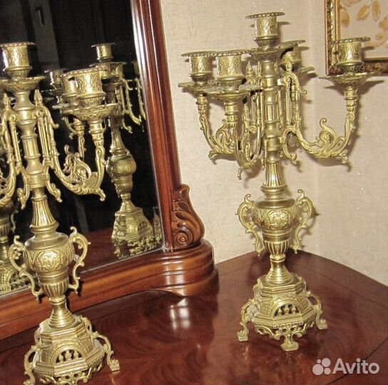 Канделябры парные Бронза 41 см 7 свечей