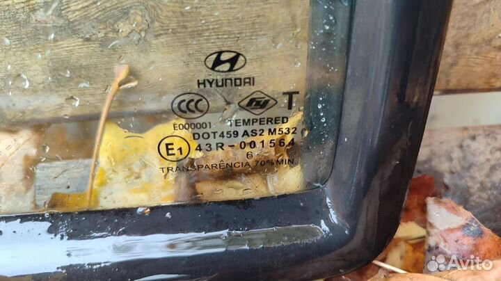 Стекло задней левой двери hyundai getz 2008
