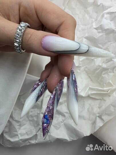 Наращивание/выкладной френч/градиент/аквариум