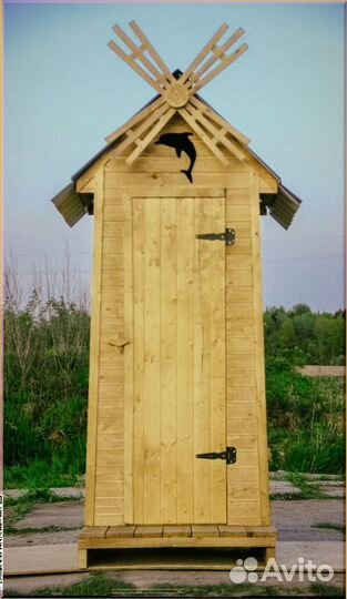 Дачный туалет деревянный прямоугольник бог 573