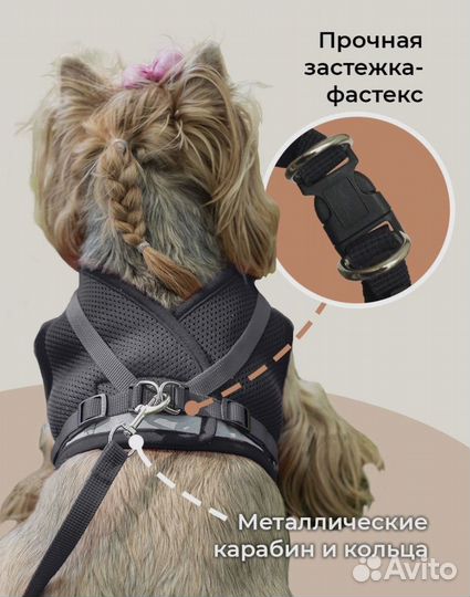 Шлейка для собак и кошек анатомическая MiloPets