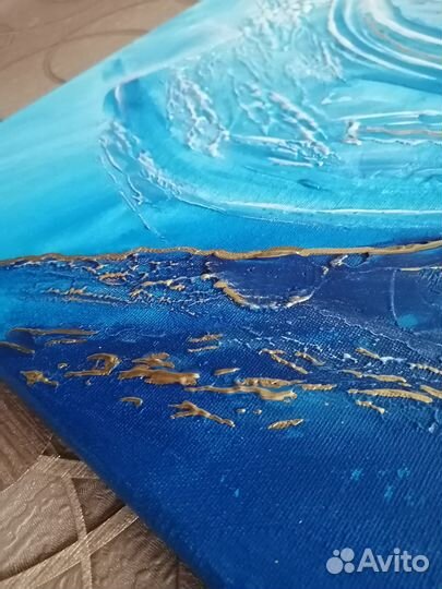 Абстракция, интерьерная картина 50х70, волна, море