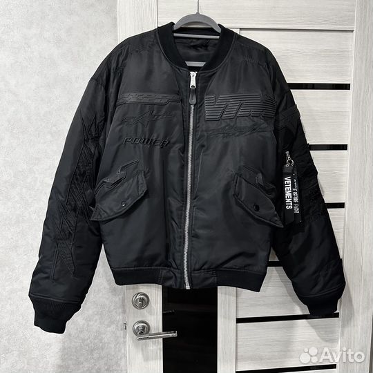 Vetements racing bomber jacket black