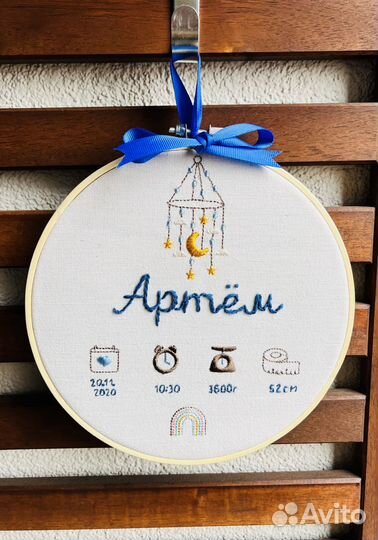 Метрика вышивка для новорожденных