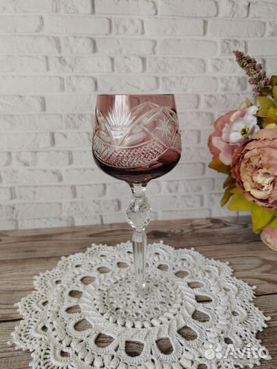 Ваза бокалы цветной хрусталь Германия