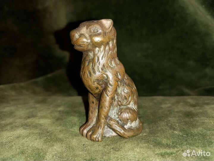 Старинная китайская статуэтка Леопард. 18в, бронза