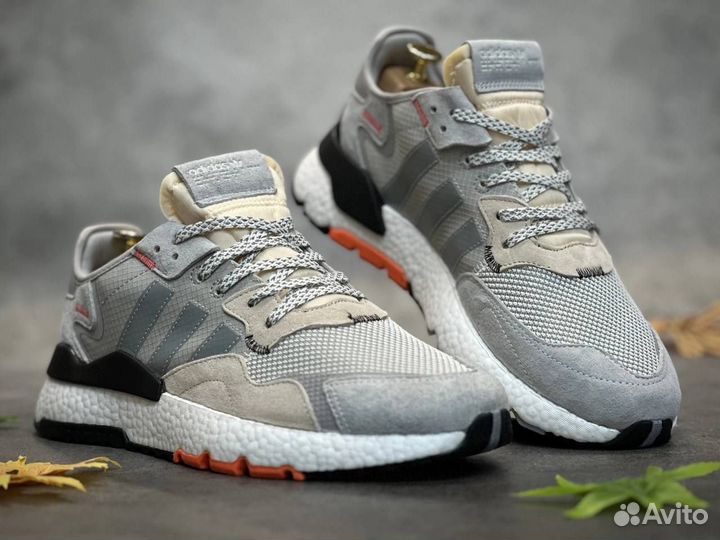 Adidas nite jogger светло-серые разм. 45