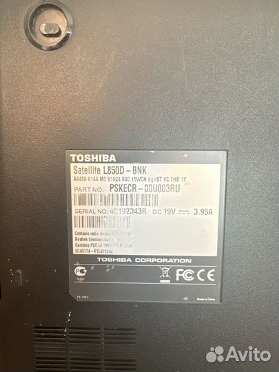 Ноутбук Toshiba Satellite L850D — BNK