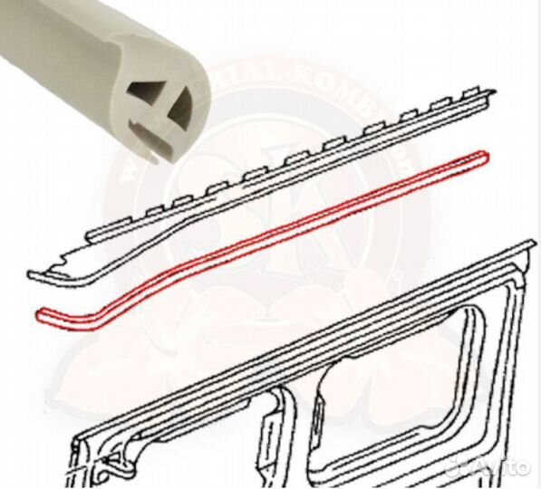 Белая резинка над сдвижной дверью в салоне vw t3