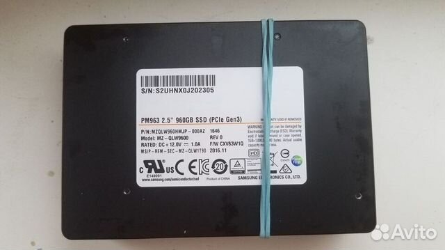 Серверные U2 PCIe NVMe SSD Samsung PM963 960GB