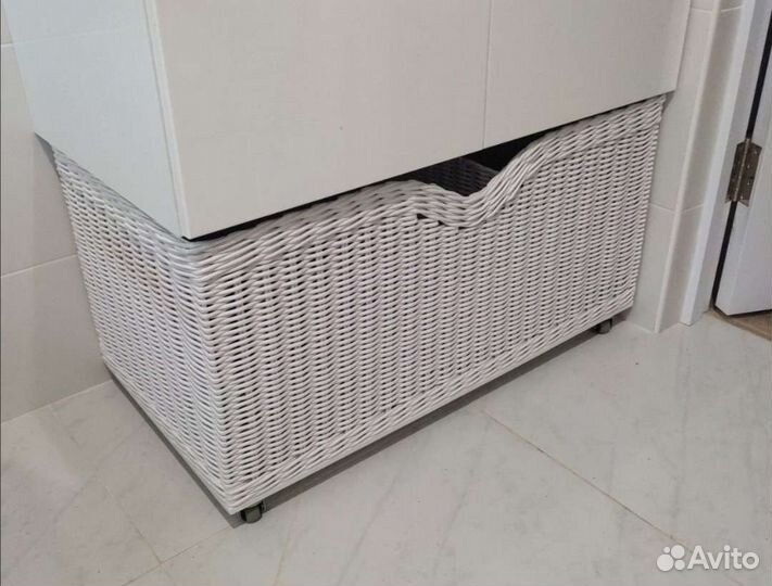 Корзина для белья плетёная из бумажной лозы