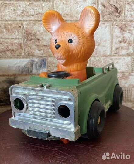 Игрушка СССР. Мишка автомобилист