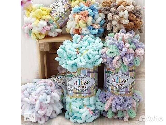 Пряжа для вязания Alize puffy и Puffy Color