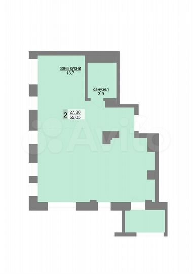 2-к. квартира, 55,1 м², 28/31 эт.