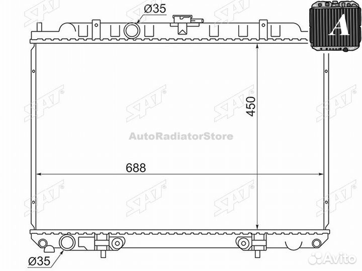 NS0005C24 Радиатор Nissan Serena 99-05 / Bassara 99-03 / Presage 98-03