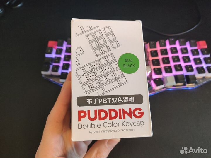 PBT кейкапы двухцветные Pudding 104шт