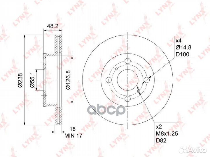 BN-1166 Диск тормозной toyota corolla 1.3-1.8 8