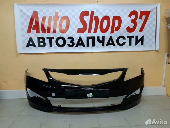 Бампер черный Hyundai Solaris 2014-2017