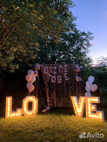 Декор светящиеся буквы