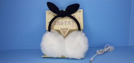 Наушники 2в1 Instay меховые проводные для музыки