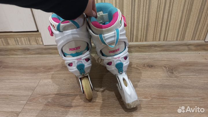 Роликовые коньки детские раздвижные размер 30-35