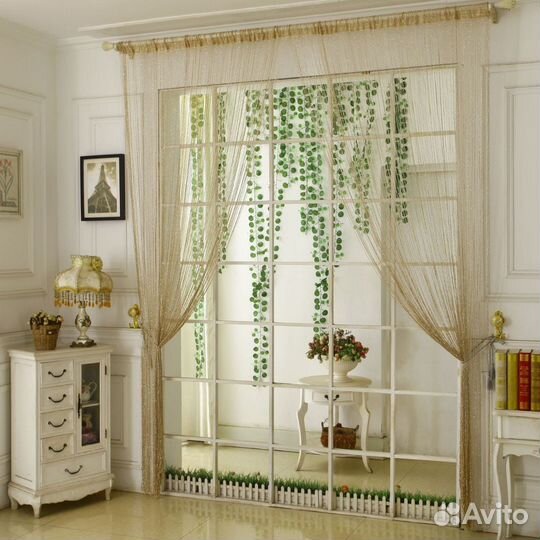 Шторы макраме (нити, занавески, веревки)