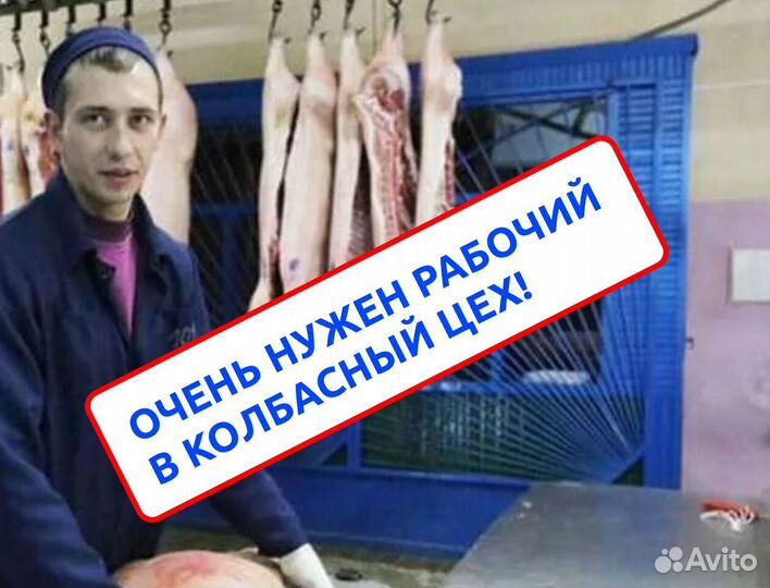 Очень нужен рабочий на мясокомбинат