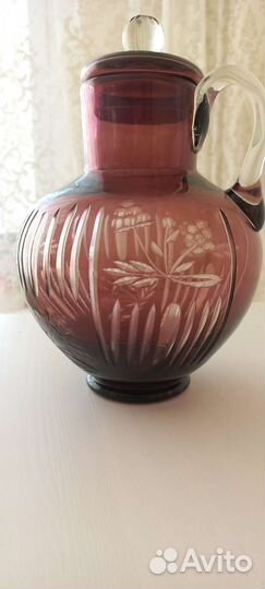 Кувшин марганцевое стекло СССР