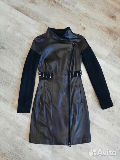 Кожаное пальто