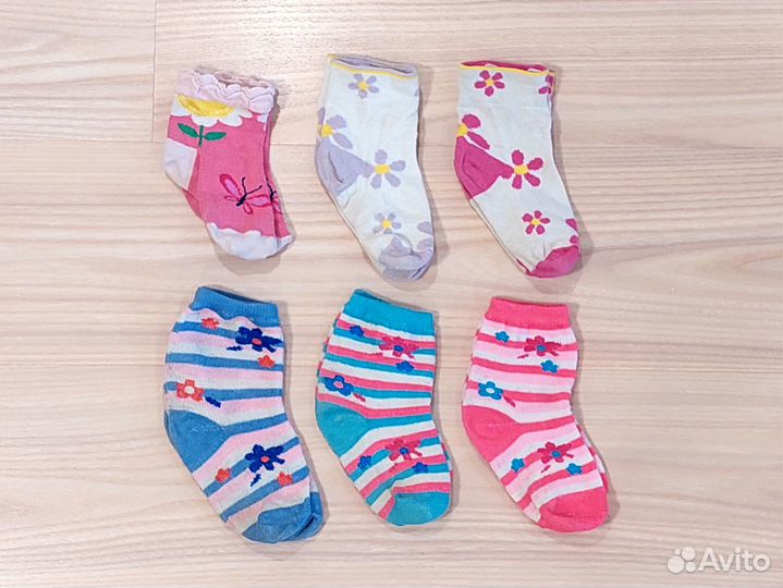 Новые и б/у носки для девочки пакетом (2-3 года)
