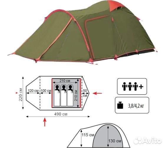 Палатка трекинговая двухместная Tramp scout 2 V2