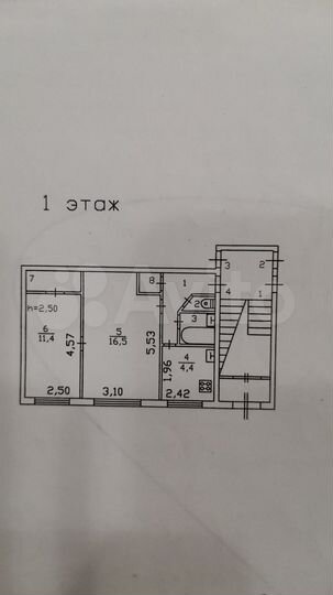 2-к. квартира, 43,1 м², 1/4 эт.