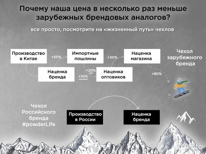 Чехол для сноуборда и горных лыж powderLife flybag