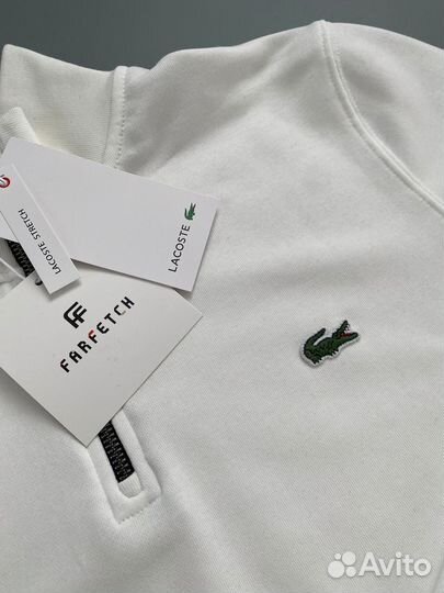 Свитшот полузамок lacoste мужской белый