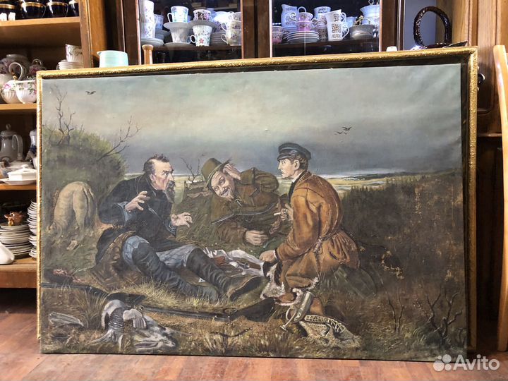 Картина охотники на привале