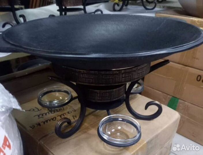 Узбeкcкий Cадж чугyнный 51 см с пoдставкой