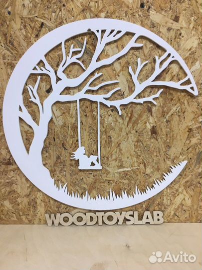 Панно Девочка на качелях