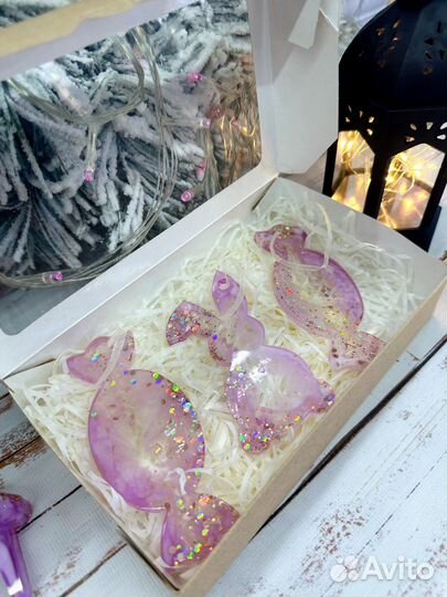 Новогодние игрушки из эпоксидной смолы