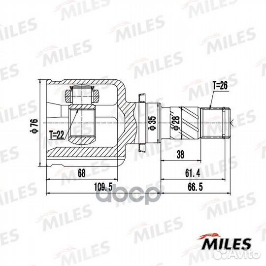 ШРУС mazda 3 03-13 внутр.лев. GA10083 Miles