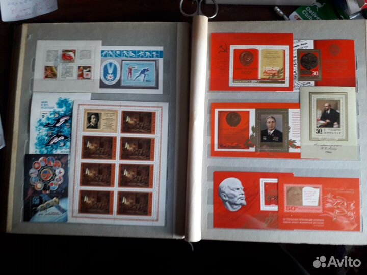 Почтовые блоки, сцепки, малые листы марок