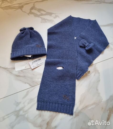 Новые шапка и шарфик armani, il trenino 2-4г