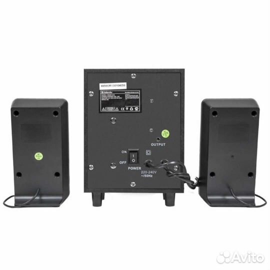 Колонки для компьютера 2.1 с деревянным сабвуфером