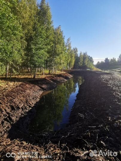 Копка прудов экскаватором