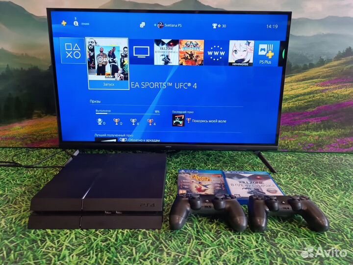 PS4 500GB/2 геймпада/игры