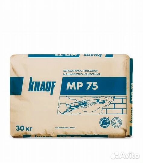 Штукатурка гипсовая Knauf мп-75 машинная 30 кг