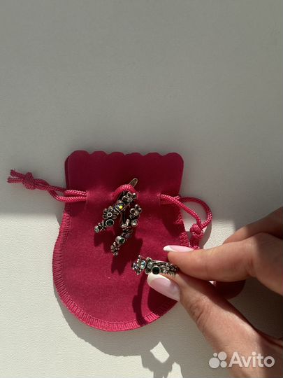 Серьги и кольцо Swarovski