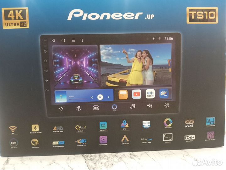 Android магнитола 4+64 Gb Pioneer.UP TS10 4G+sim