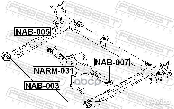 NAB003 сайлентблок зад. балки Nissan Almera N1